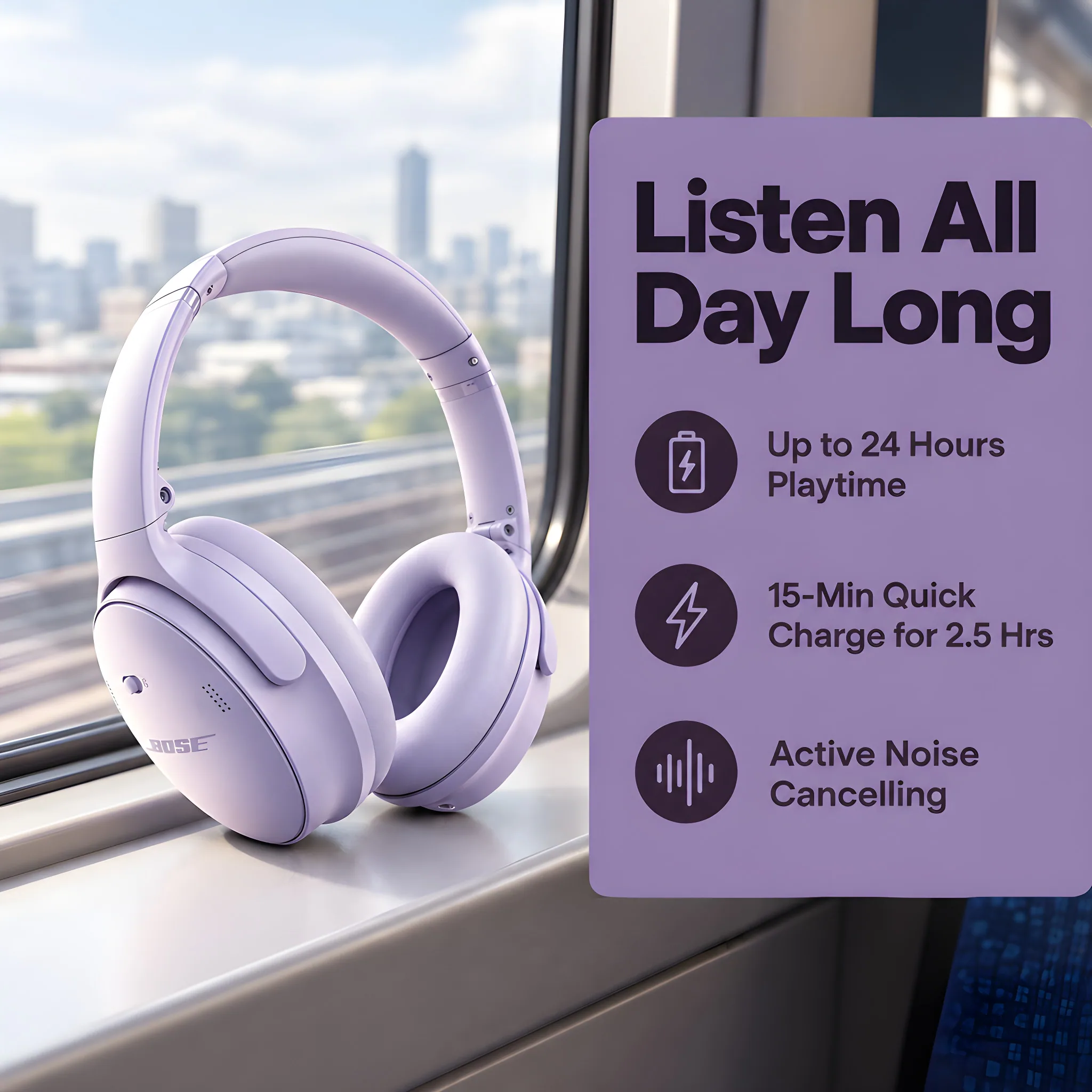 QuietComfort Bluetooth Headphones, Wireless Headphones with, tech specs panel
