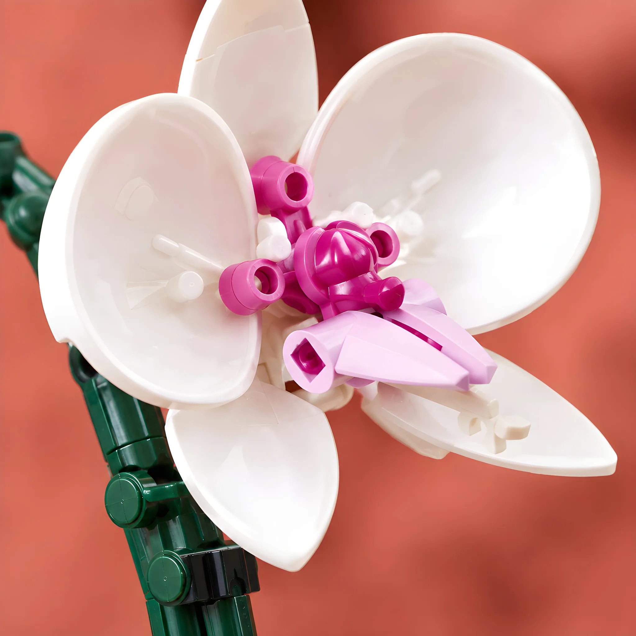 LEGO Botanicals Orchid - Artificial, Fake Indoor Flowers, close-up of the material detail